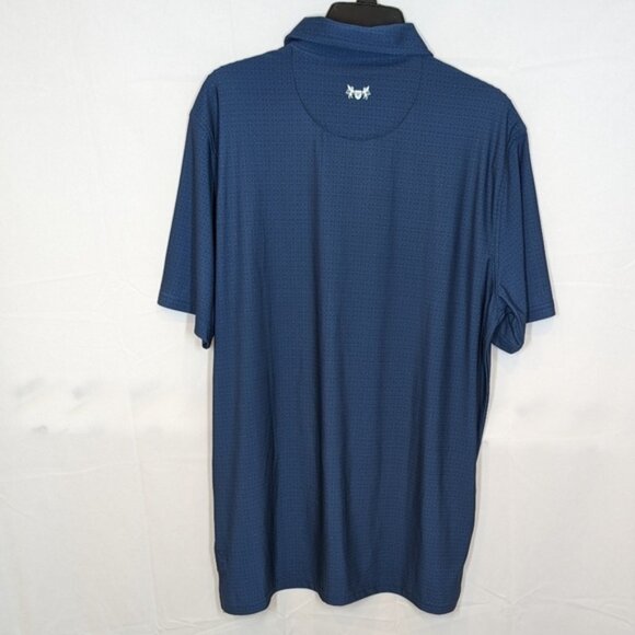 NWT Hickey Freeman Blue Short Sleeve Golf Polo with Geometric Print, size M - Picture 4 of 6